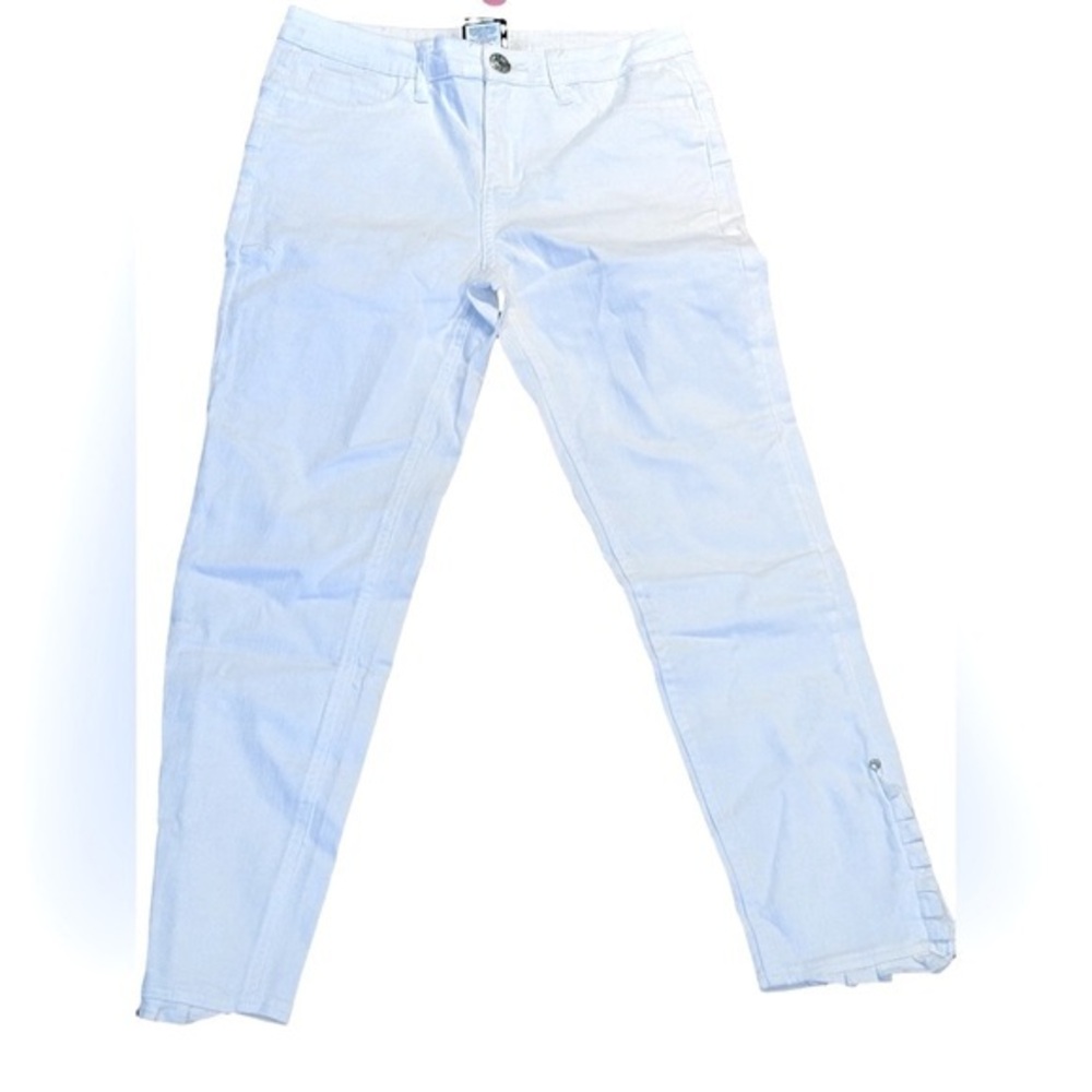 White Cartise Cropped Designer Jeans - Size  6 - NWT